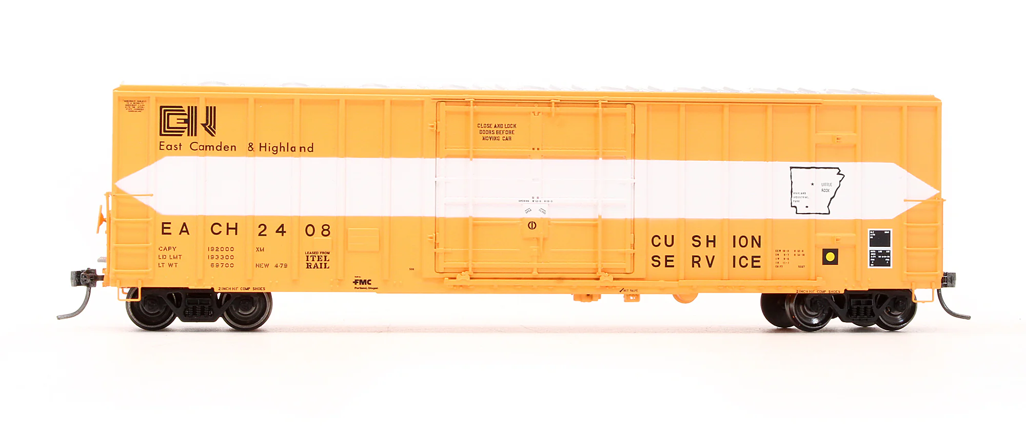Pre-Owned EE-1851-1 East Camden & Highland FMC 5327 Box Car With 12' Plug Door Each - Road #2408 - Image 3