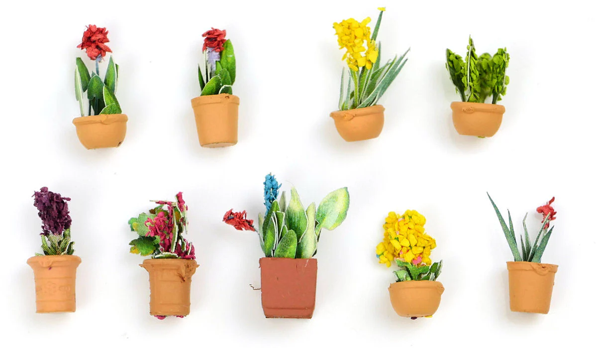 GM1643 Flowers In Pots Set A 9pcs