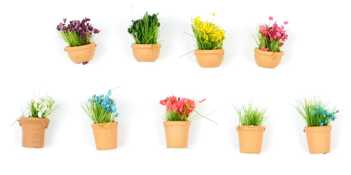 GM1644 Flowers In Pots Set B 9pcs
