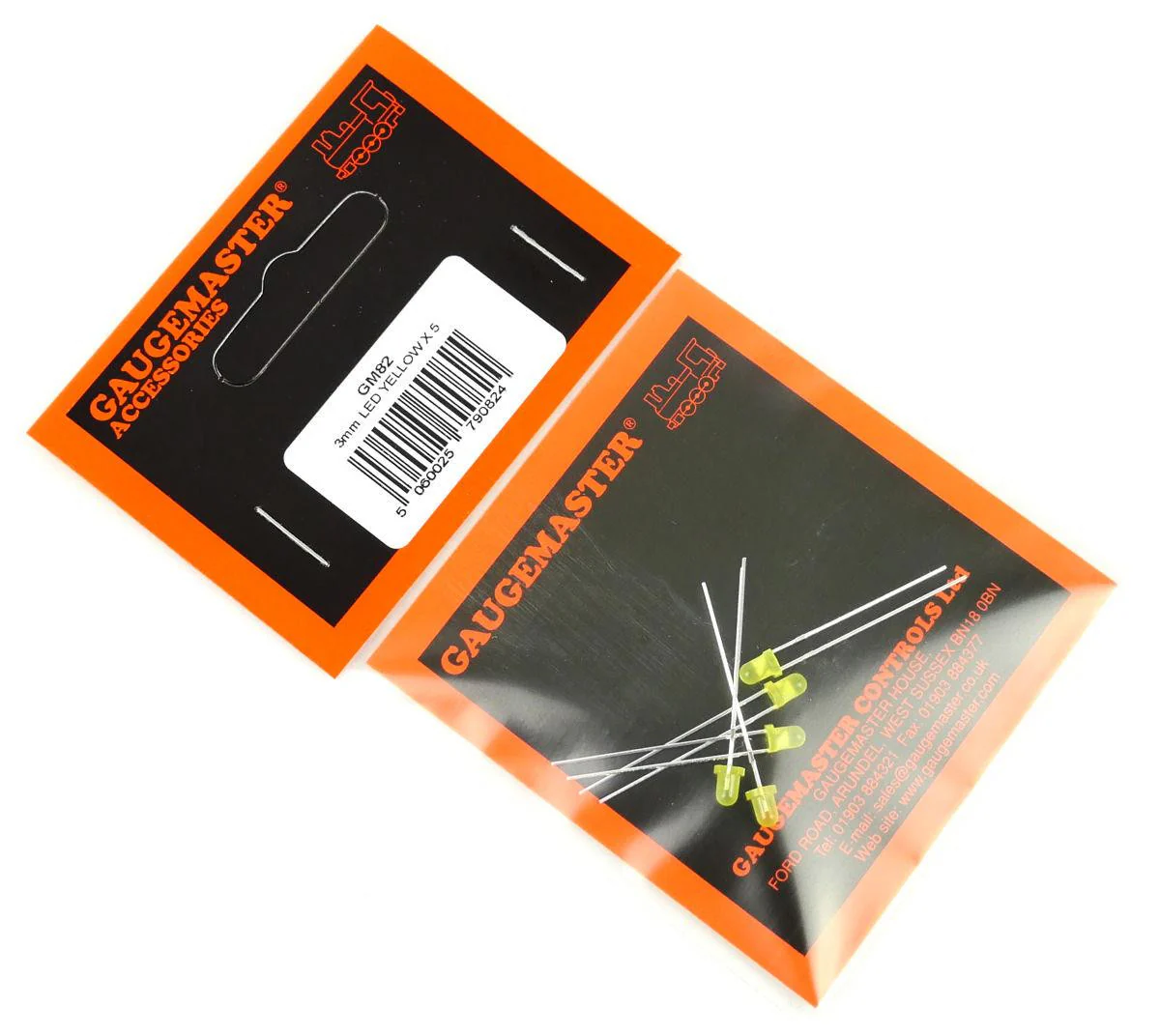 GM82 Yellow 3mm 12v LEDs (5) - Image 2