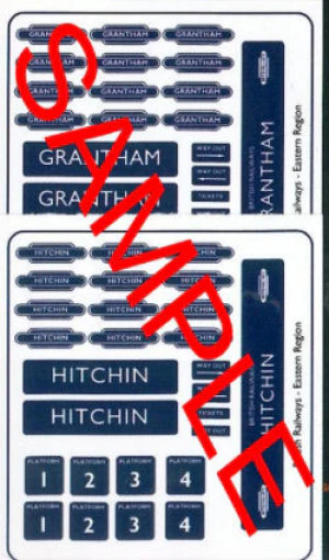 TSOO43 OO Gauge BR (Eastern Region) Hitchen & Grantham Station Signs