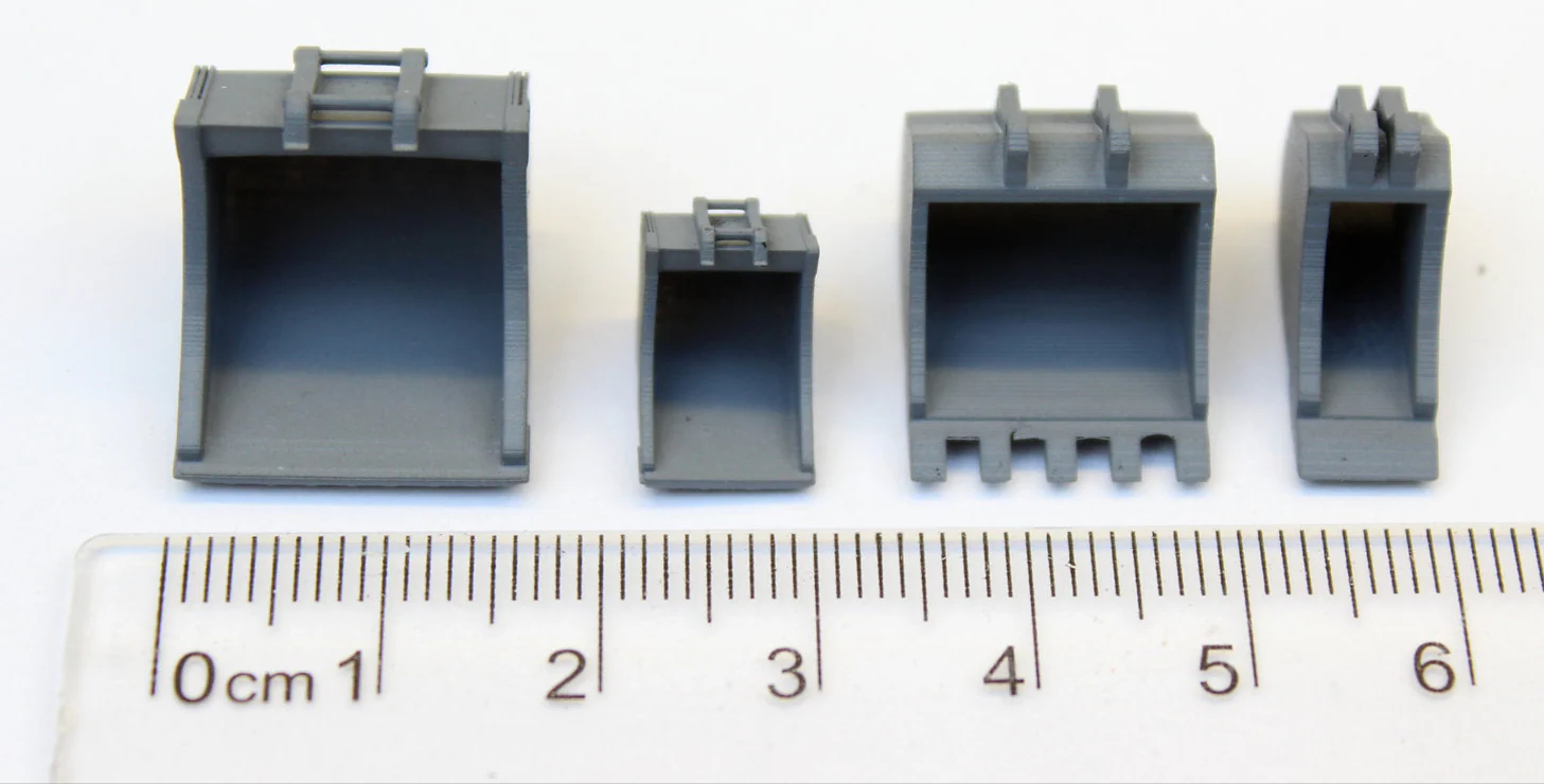 BS1060 Digger Buckets - UNPAINTED - Pack of 4 1:76 OO Gauge - Image 3