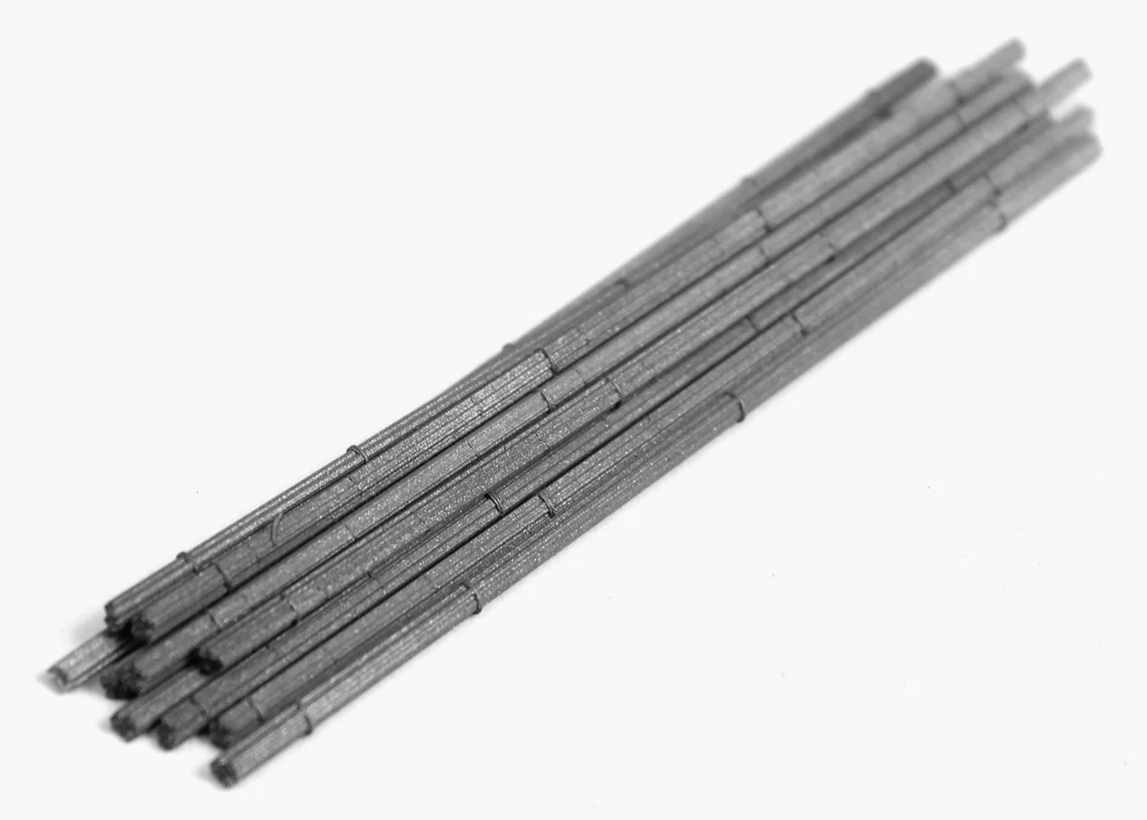 BS2012 120mm Steel Rod Bundled Loads - UNPAINTED - Pack of 10 1:76 OO Gauge