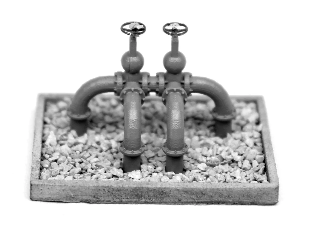 BS5119 Water Taps Pipework Above Ground Pair - UNPAINTED - Image 2