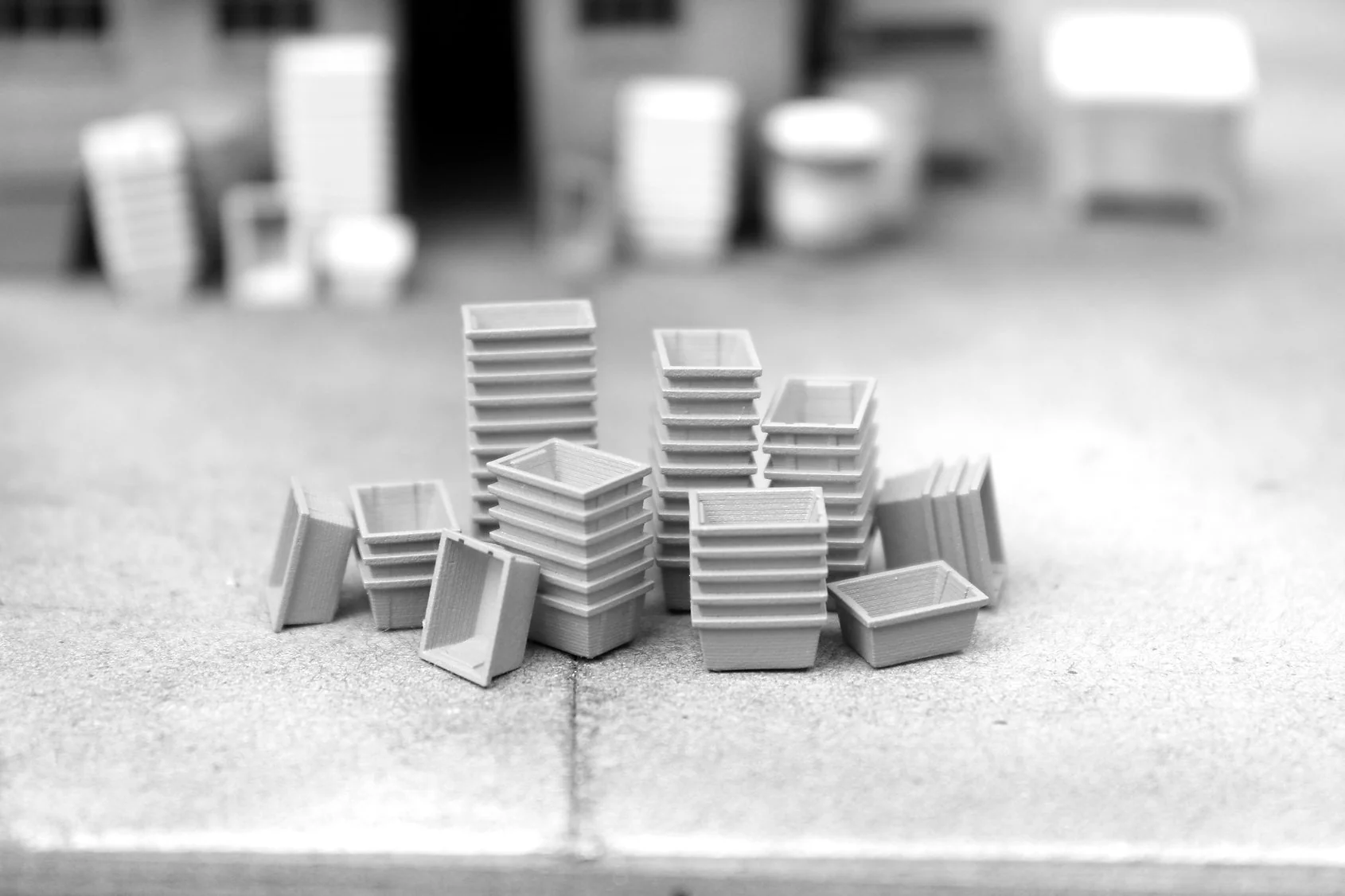BS6076 Small Fish Crates - Stacks and Singles - UNPAINTED - Pack of 10