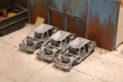 BSSGCSIL3 Scrap Car Gutted - SILVER - Pack of 3