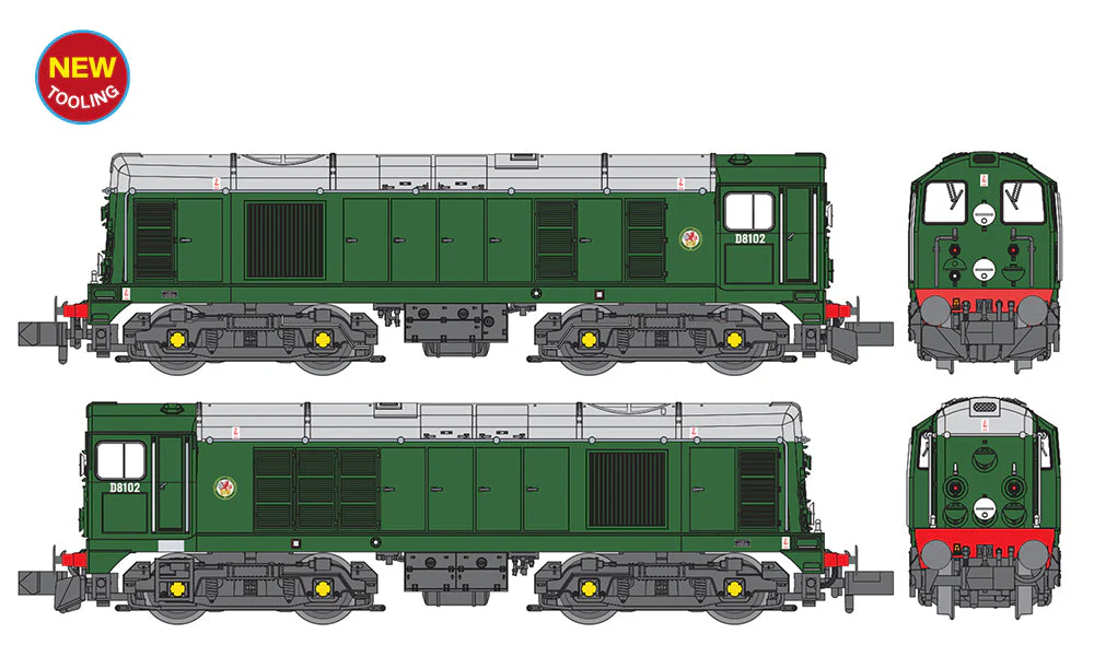 371-030B Class 20/0 Disc Headcode & Tablet Catcher Recess D8102 BR Green (Roundel) Diesel Locomotive - Image 6