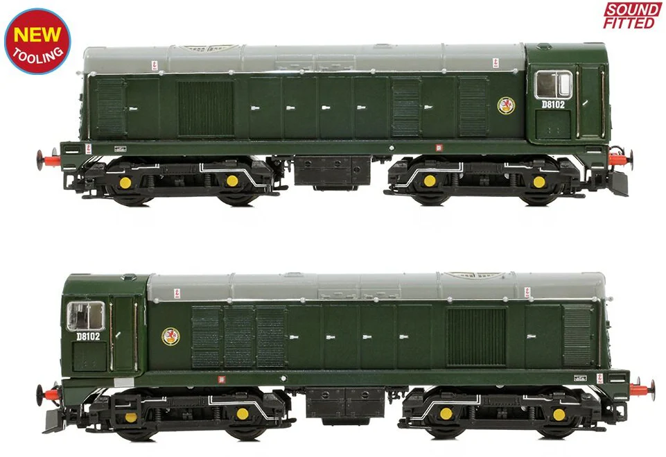 371-030BSF Class 20/0 Disc Headcode & Tablet Catcher Recess D8102 BR Green (Roundel) Diesel Locomotive - DCC Sound - Image 4