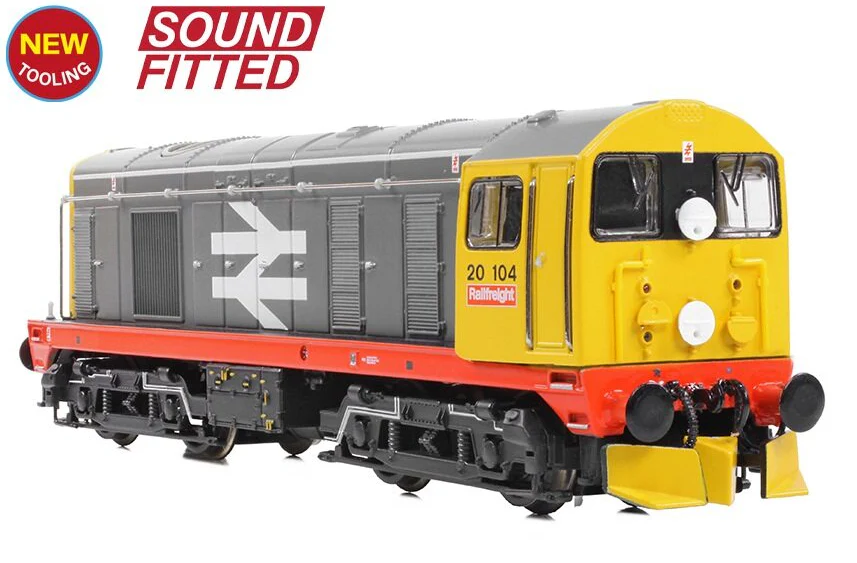 371-039ASF Class 20/0 Disc Headcode 20104 BR Railfreight (Red Stripe) Diesel Locomotive - DCC Sound - Image 2