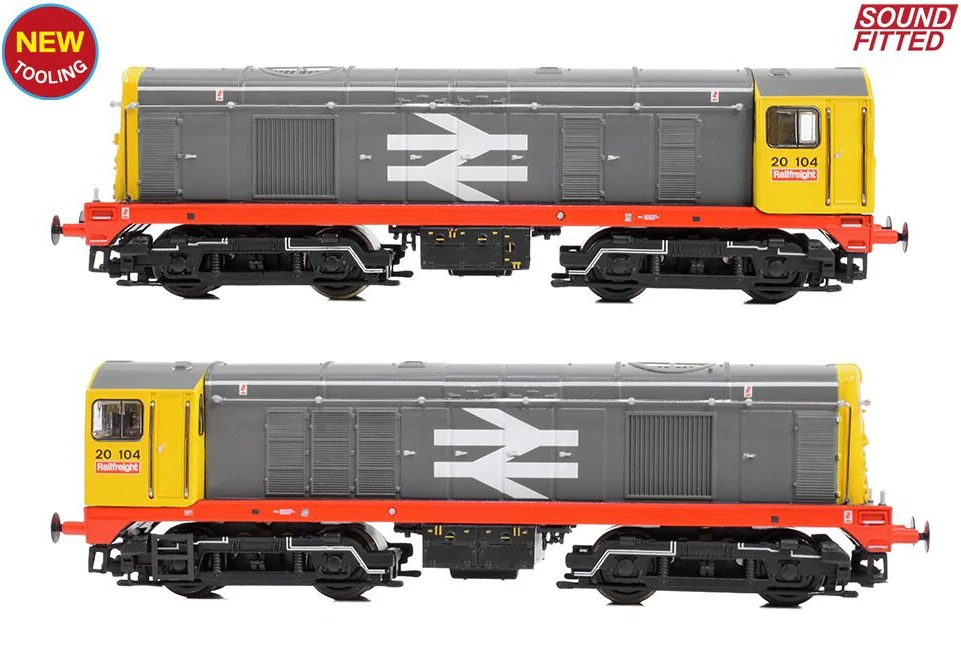 371-039ASF Class 20/0 Disc Headcode 20104 BR Railfreight (Red Stripe) Diesel Locomotive - DCC Sound - Image 4