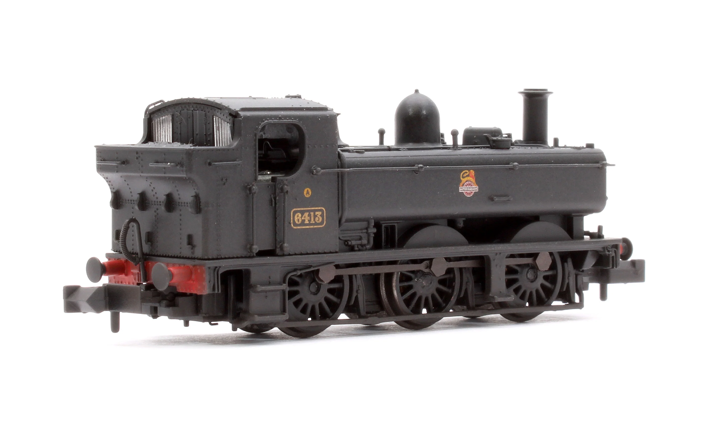371-986C GWR 64XX Pannier Tank 6413 BR Black (Early Emblem) Steam Locomotive - Weathered - Image 3