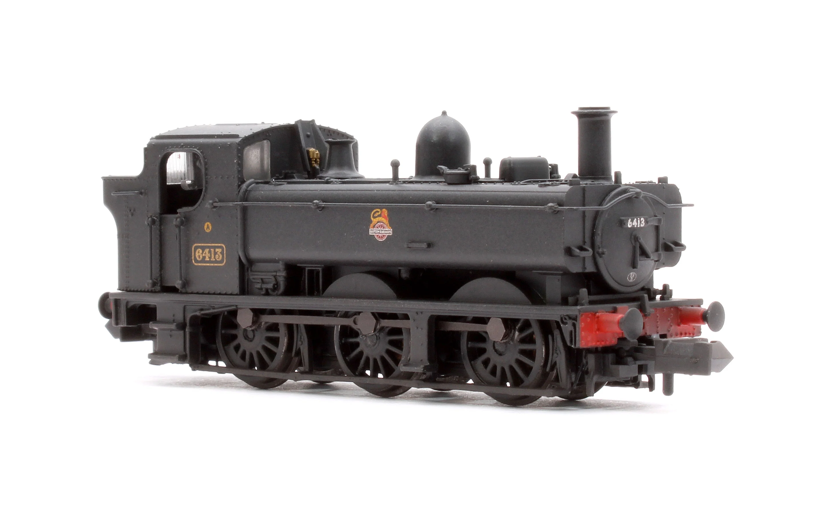 371-986C GWR 64XX Pannier Tank 6413 BR Black (Early Emblem) Steam Locomotive - Weathered - Image 4
