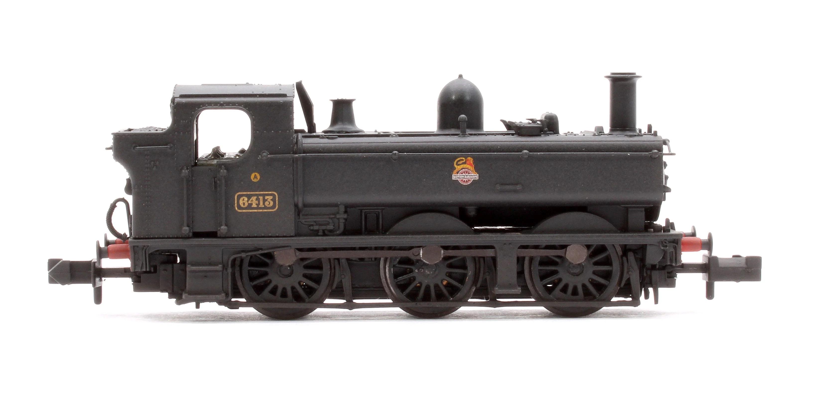 371-986C GWR 64XX Pannier Tank 6413 BR Black (Early Emblem) Steam Locomotive - Weathered - Image 6