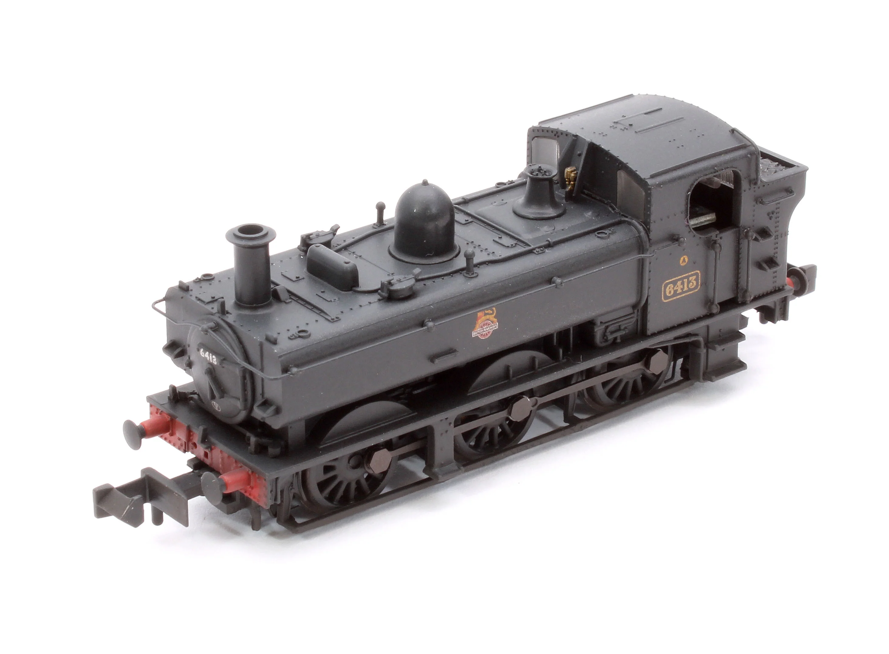 371-986C GWR 64XX Pannier Tank 6413 BR Black (Early Emblem) Steam Locomotive - Weathered - Image 7