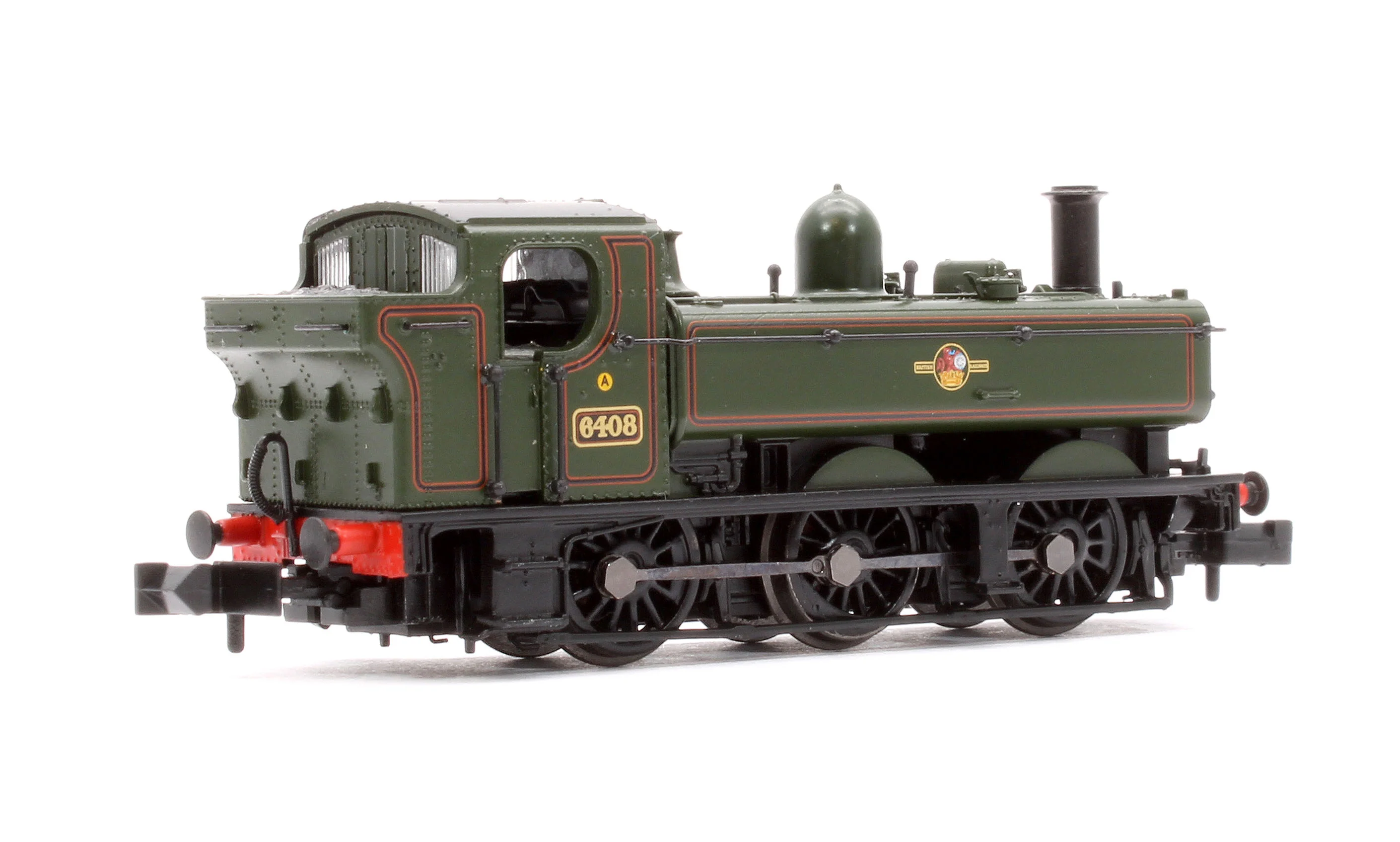 371-987A GWR 64XX Pannier Tank 6408 BR Lined Green (Late Crest) Steam Locomotive - Image 3