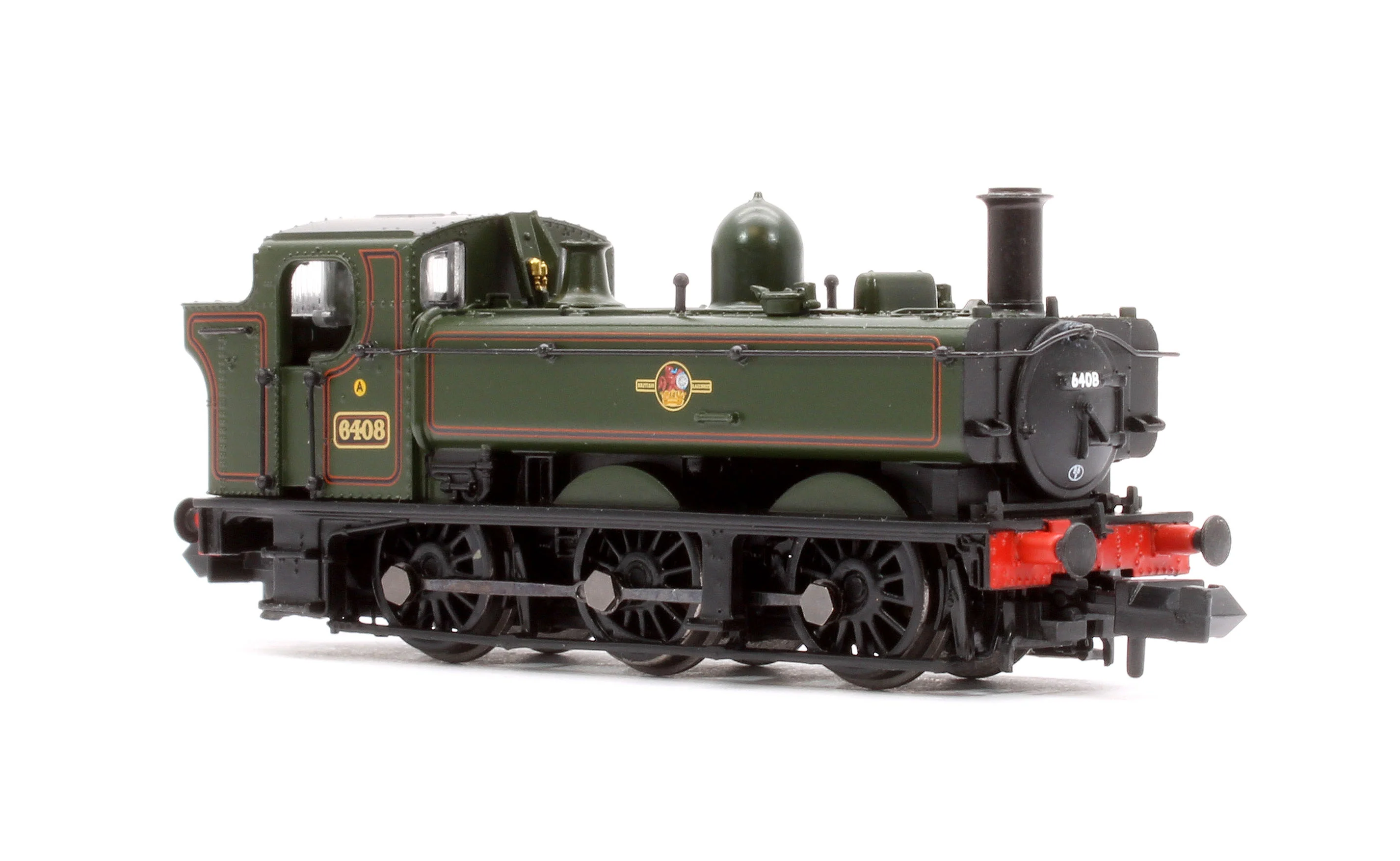 371-987A GWR 64XX Pannier Tank 6408 BR Lined Green (Late Crest) Steam Locomotive - Image 4