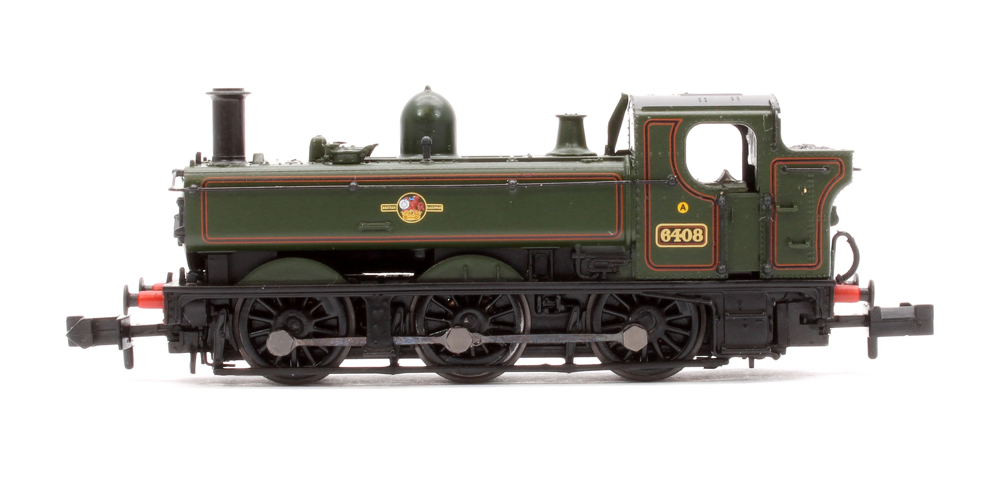 371-987A GWR 64XX Pannier Tank 6408 BR Lined Green (Late Crest) Steam Locomotive - Image 5