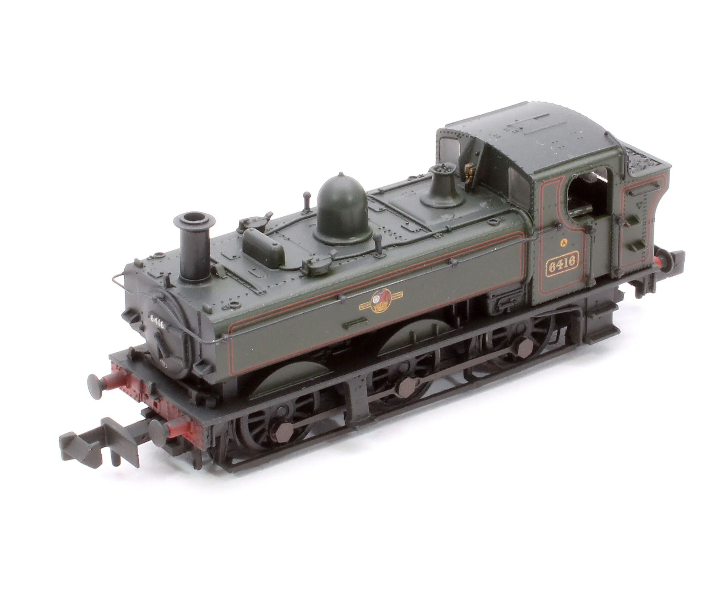 371-987B GWR 64XX Pannier Tank 6416 BR Lined Green (Late Crest) Steam Locomotive - Weathered - Image 7