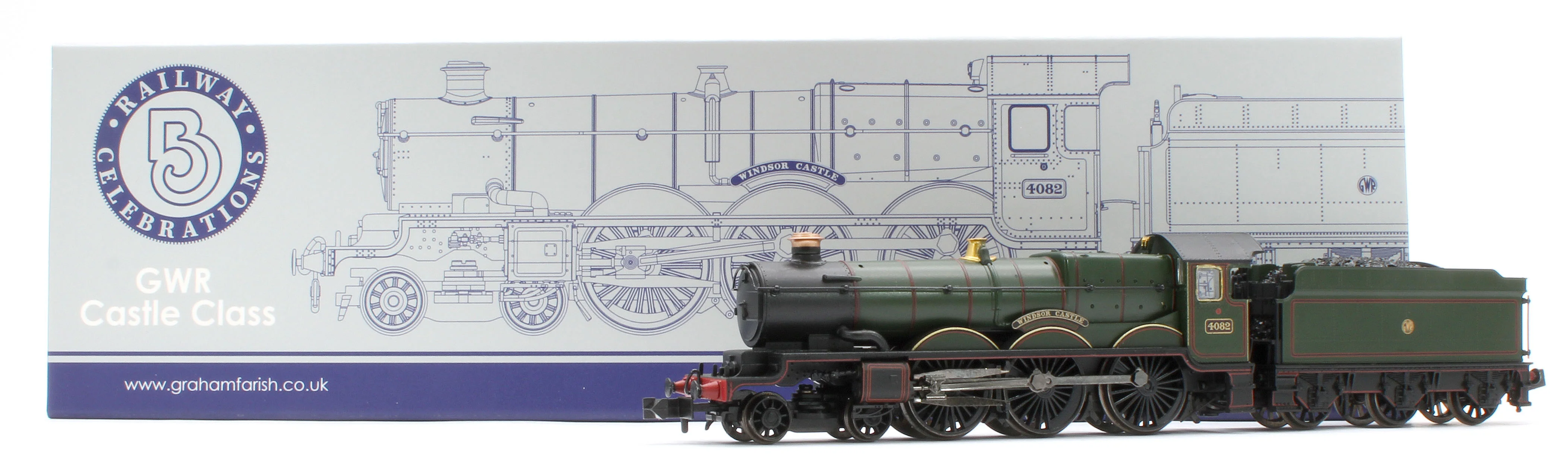 372-035 GWR 4073 'Castle' 4082 'Windsor Castle' GWR Lined Green (Shirtbutton) Steam Locomotive - Image 12