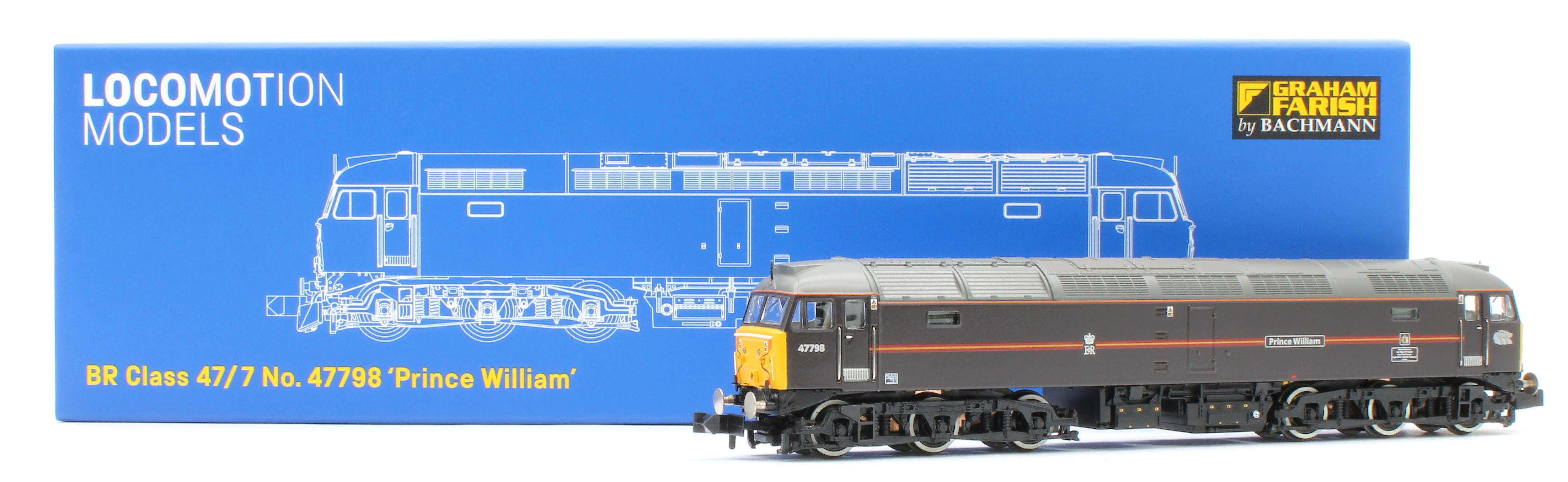 372-262NRMSF Class 47/7 47798 'Prince William' EWS Royal Claret (Locomotion Models Exclusive) Diesel Locomotive - DCC Sound - Image 9