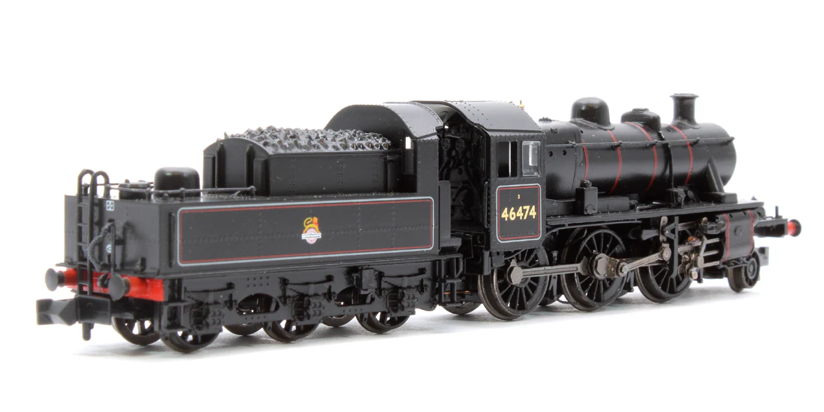 372-626B LMS Ivatt 2MT 46474 BR Lined Black (Early Emblem) - Image 3