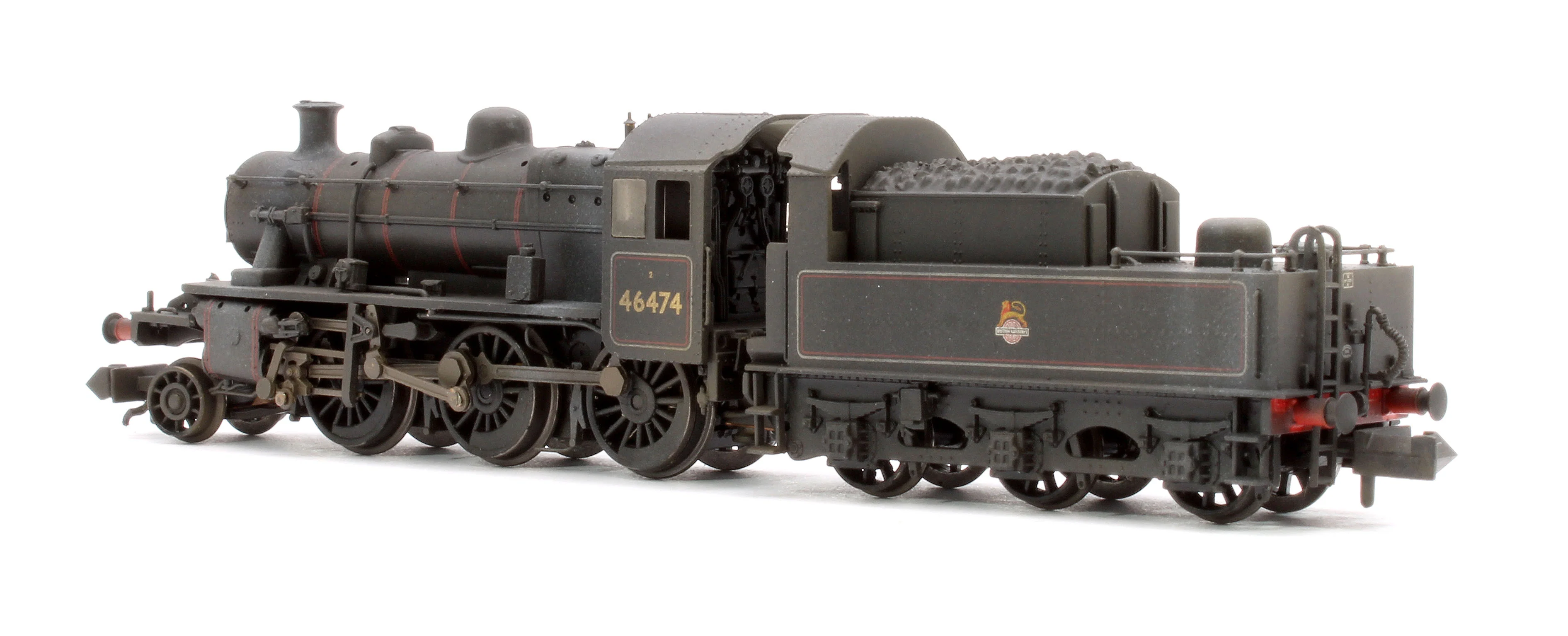 372-626B Pre-Owned LMS Ivatt 2MT 46474 BR Lined Black (Early Emblem) Steam Locomotive - Weathered - Image 3