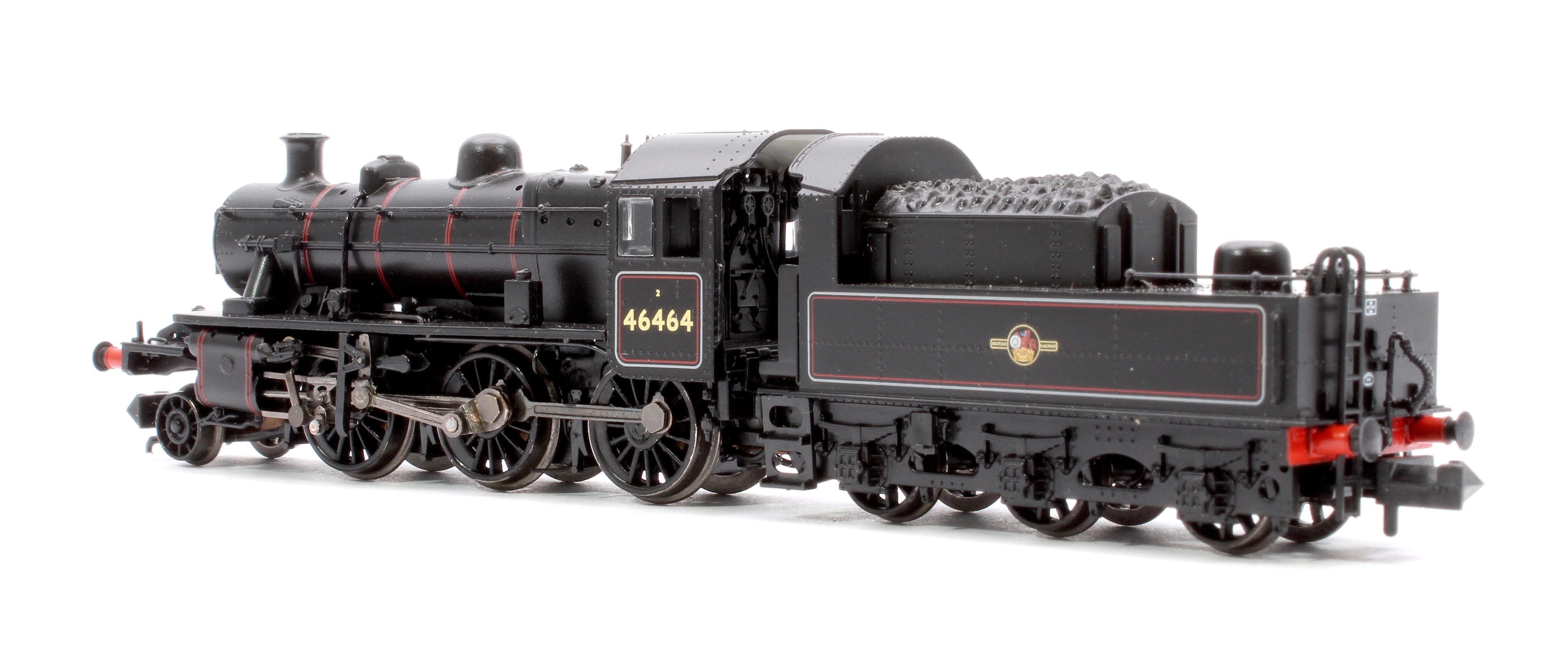 372-628B LMS Ivatt 2MT 46464 BR Lined Black (Late Crest) Steam Locomotive - Image 2
