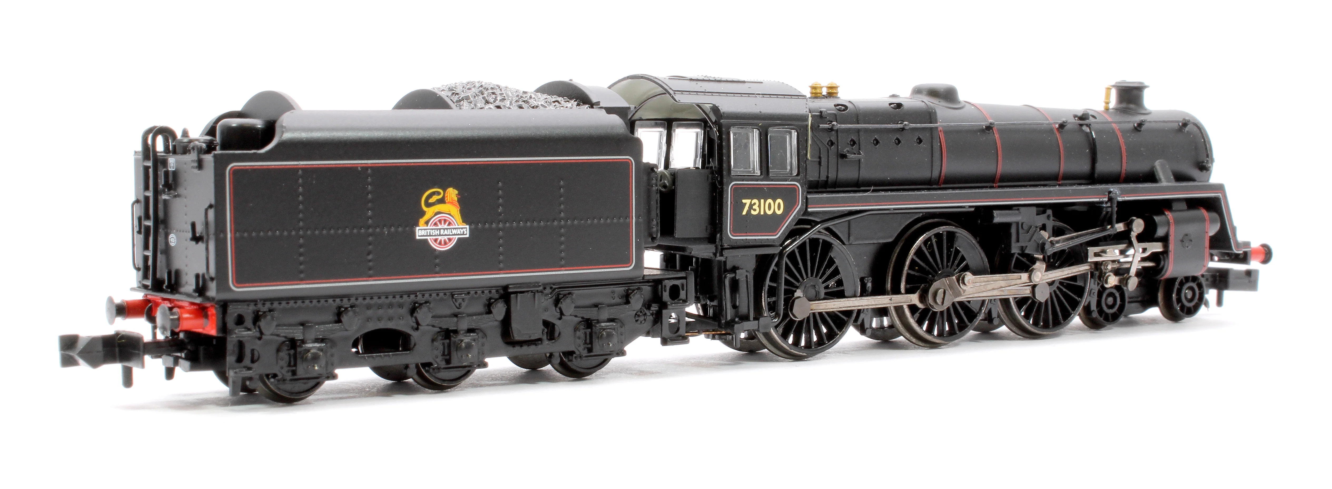 372-727BSF BR Standard 5MT with BR1B Tender 73100 BR Lined Black (Early Emblem) Steam Locomotive - Sound Fitted - Image 3