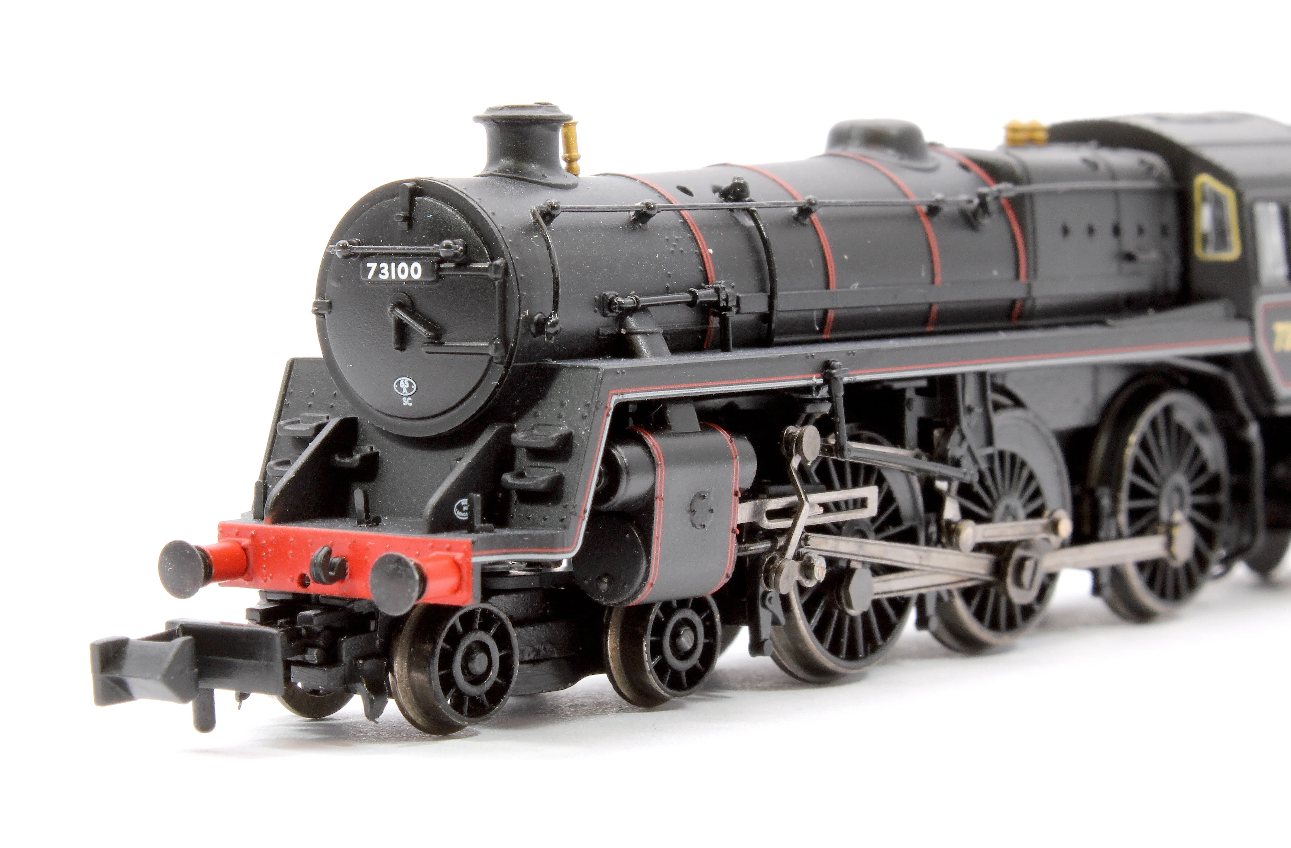 372-727BSF BR Standard 5MT with BR1B Tender 73100 BR Lined Black (Early Emblem) Steam Locomotive - Sound Fitted - Image 6
