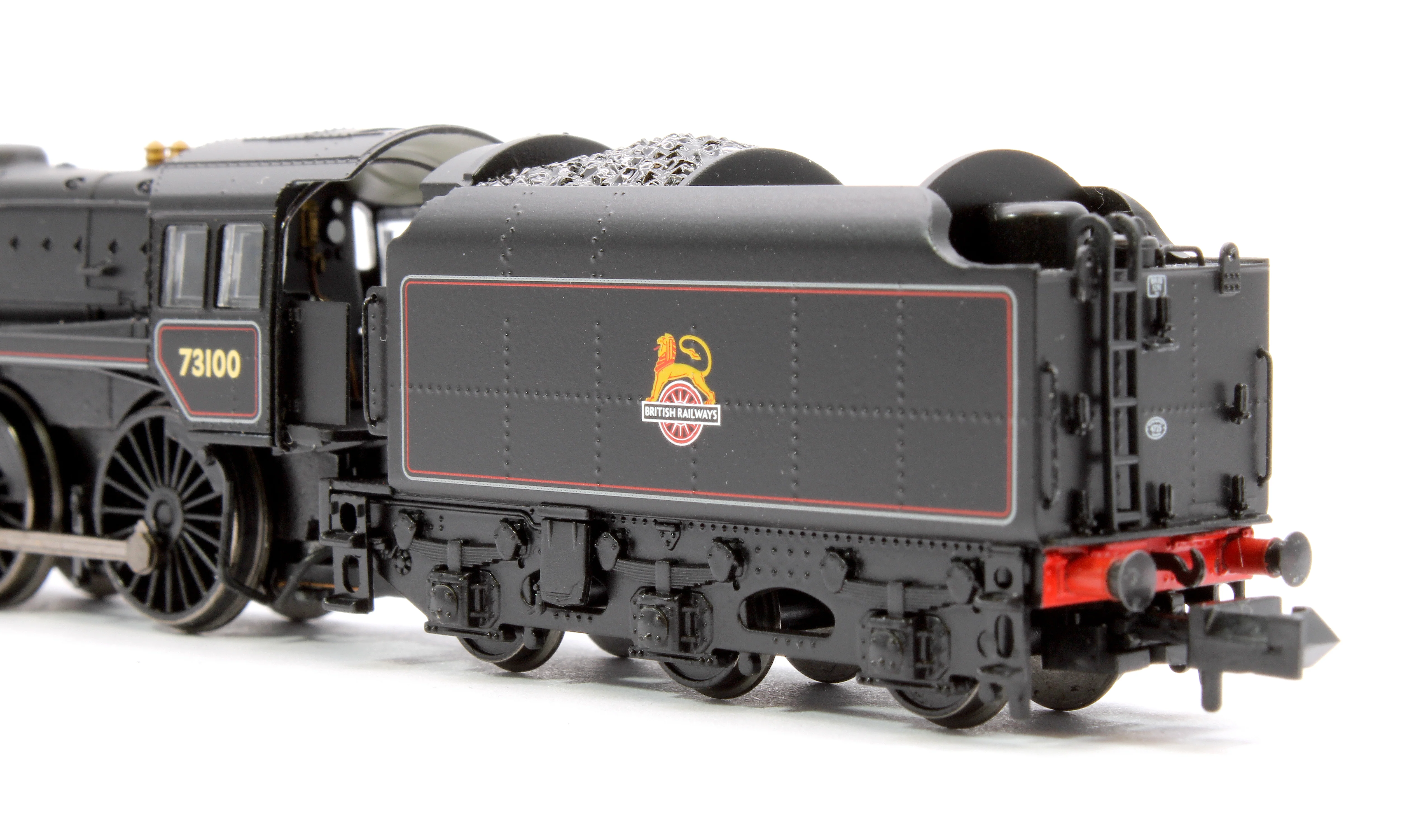 372-727BSF BR Standard 5MT with BR1B Tender 73100 BR Lined Black (Early Emblem) Steam Locomotive - Sound Fitted - Image 8