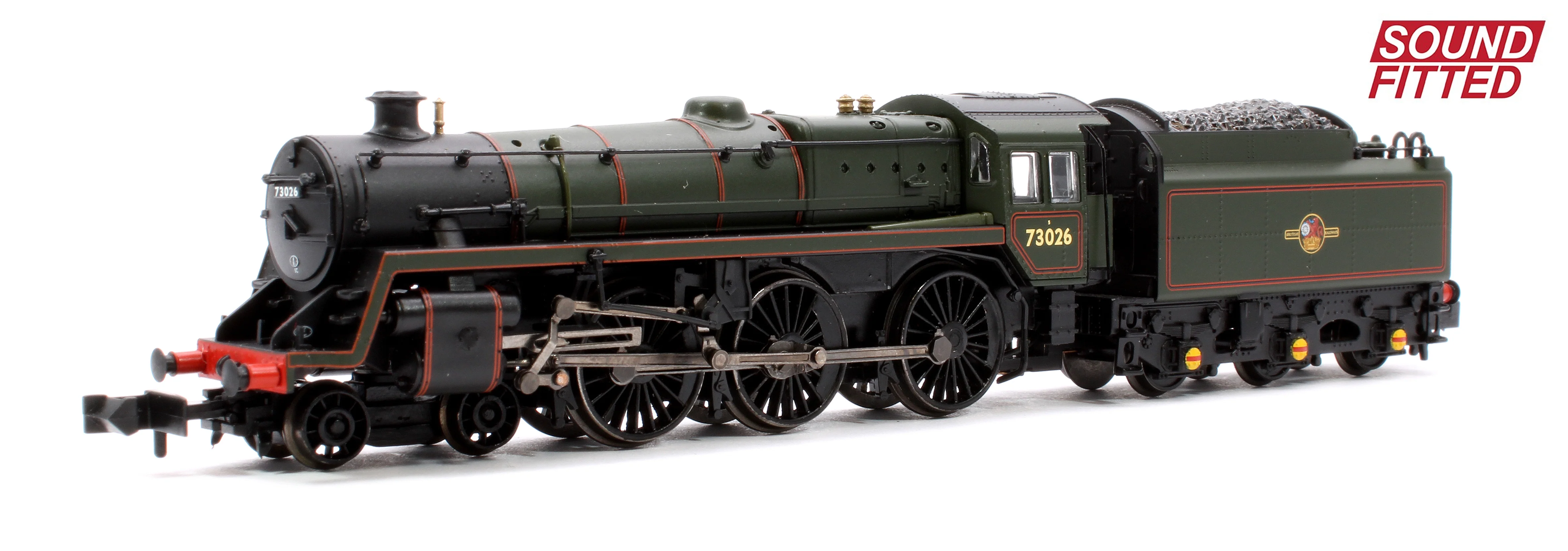372-728BSF BR Standard 5MT with BR1 Tender 73026 BR Lined Green (Late Crest) Steam Locomotive - Sound Fitted