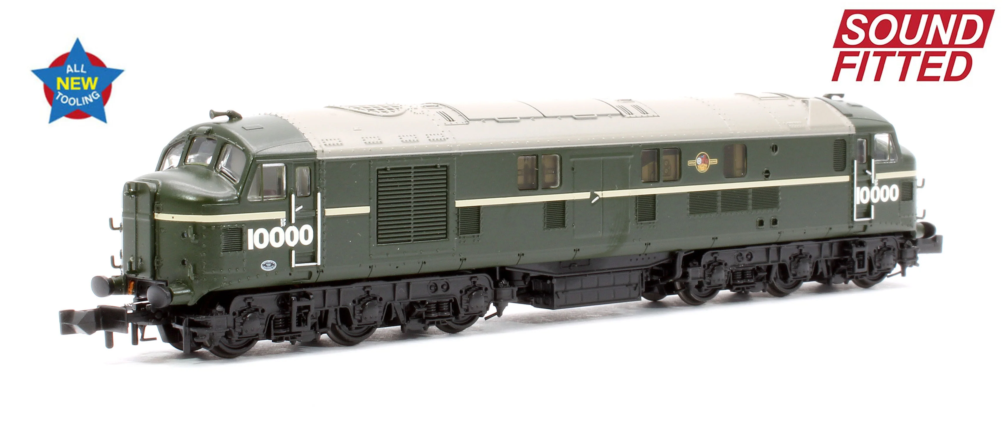 372-914SF LMS 10000 BR Green (Late Crest) Diesel Locomotive - DCC Sound