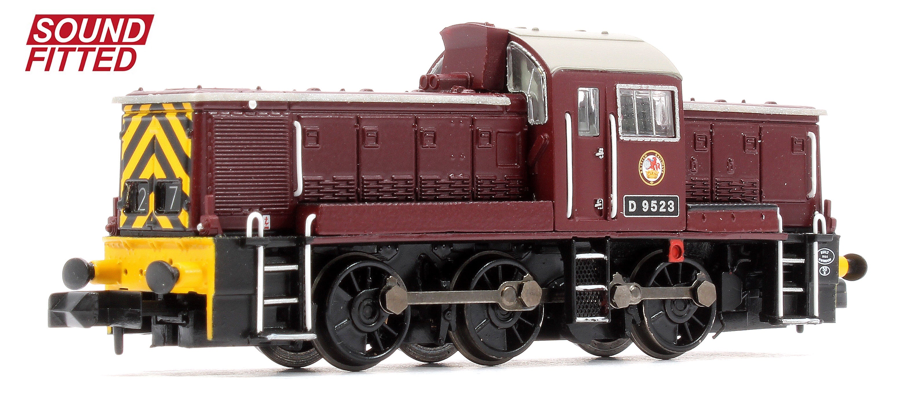 372-955SF Class 14 D9523 BR Maroon (Wasp Stripes) Diesel Locomotive - DCC Sound