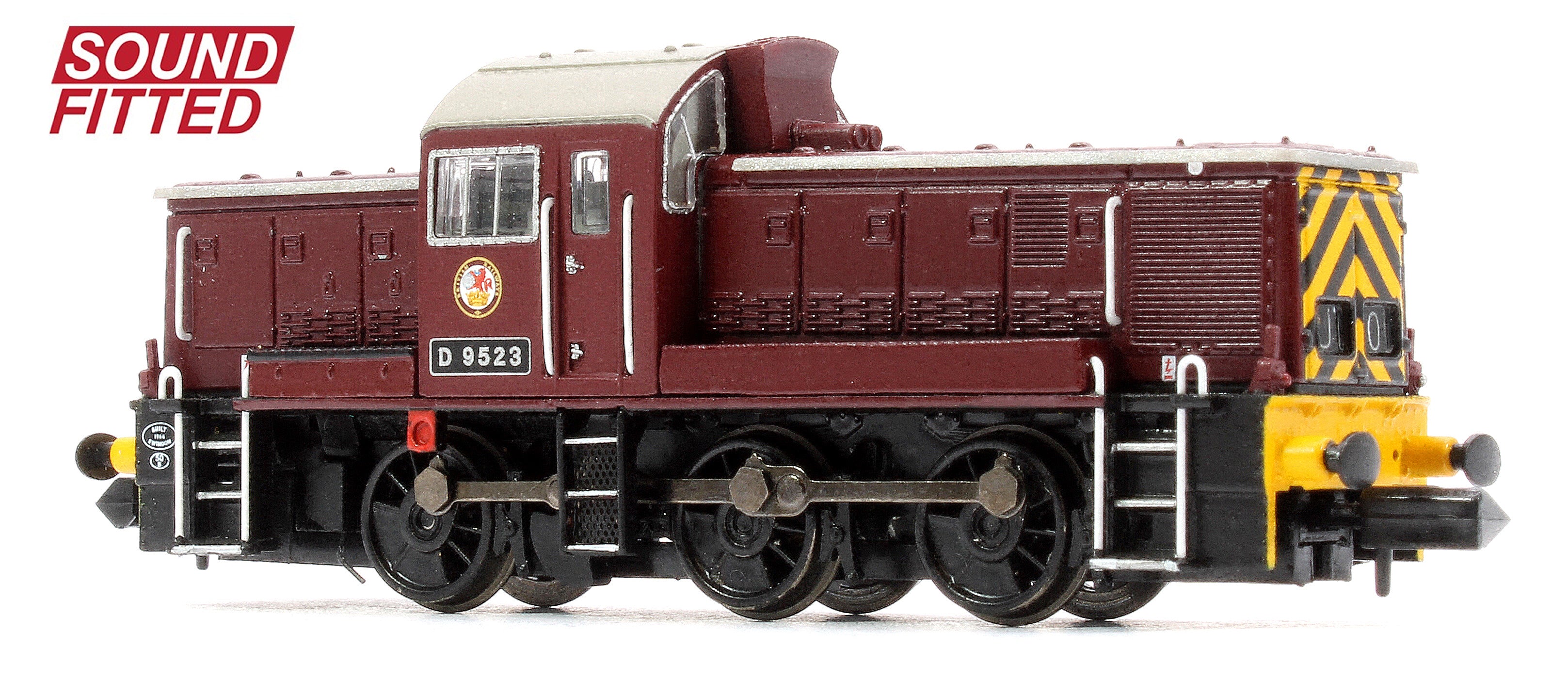 372-955SF Class 14 D9523 BR Maroon (Wasp Stripes) Diesel Locomotive - DCC Sound - Image 2