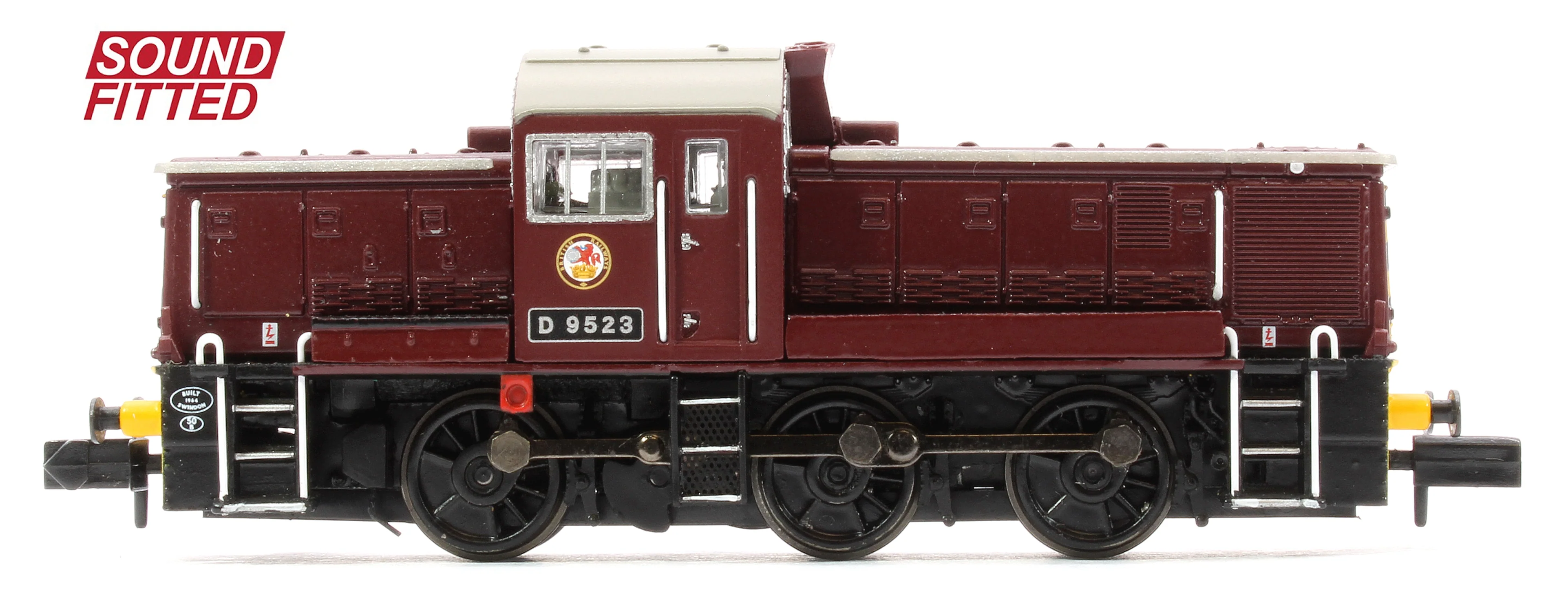 372-955SF Class 14 D9523 BR Maroon (Wasp Stripes) Diesel Locomotive - DCC Sound - Image 5