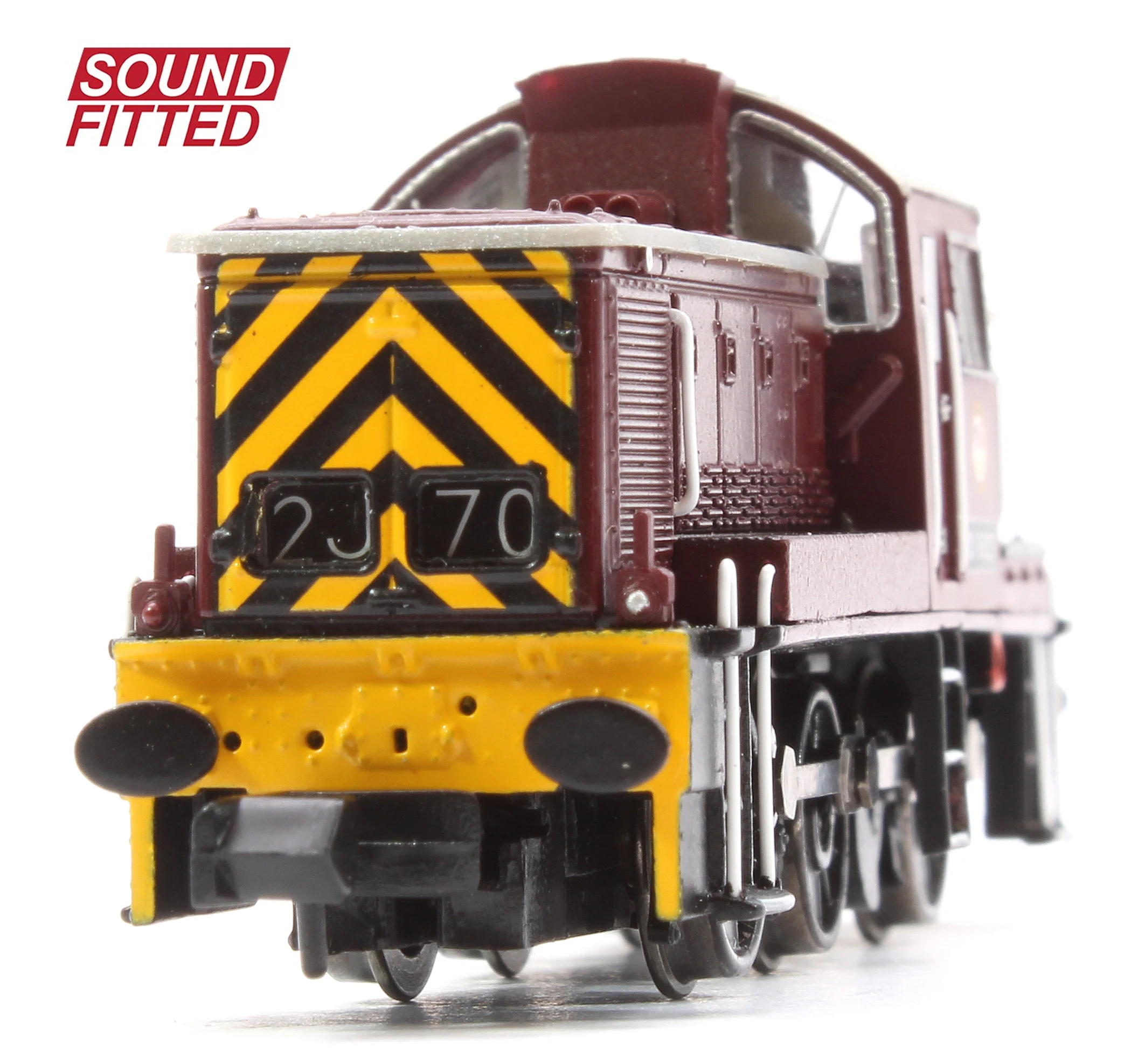 372-955SF Class 14 D9523 BR Maroon (Wasp Stripes) Diesel Locomotive - DCC Sound - Image 7