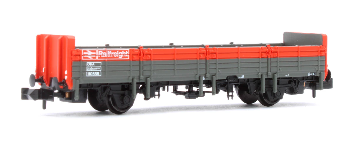 373-626F BR OBA Open Wagon Low Ends BR Railfreight Red & Grey No.110555 - Image 3