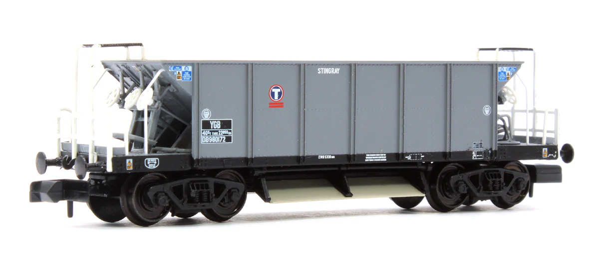 377-006 BR YGB 'Stingray' Bogie Hopper Wagon Transrail Grey No. DB980172 - Image 3