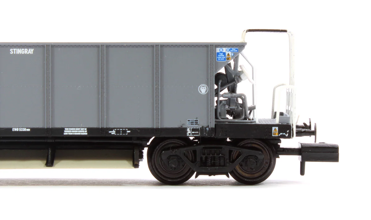 377-006 BR YGB 'Stingray' Bogie Hopper Wagon Transrail Grey No. DB980172 - Image 5
