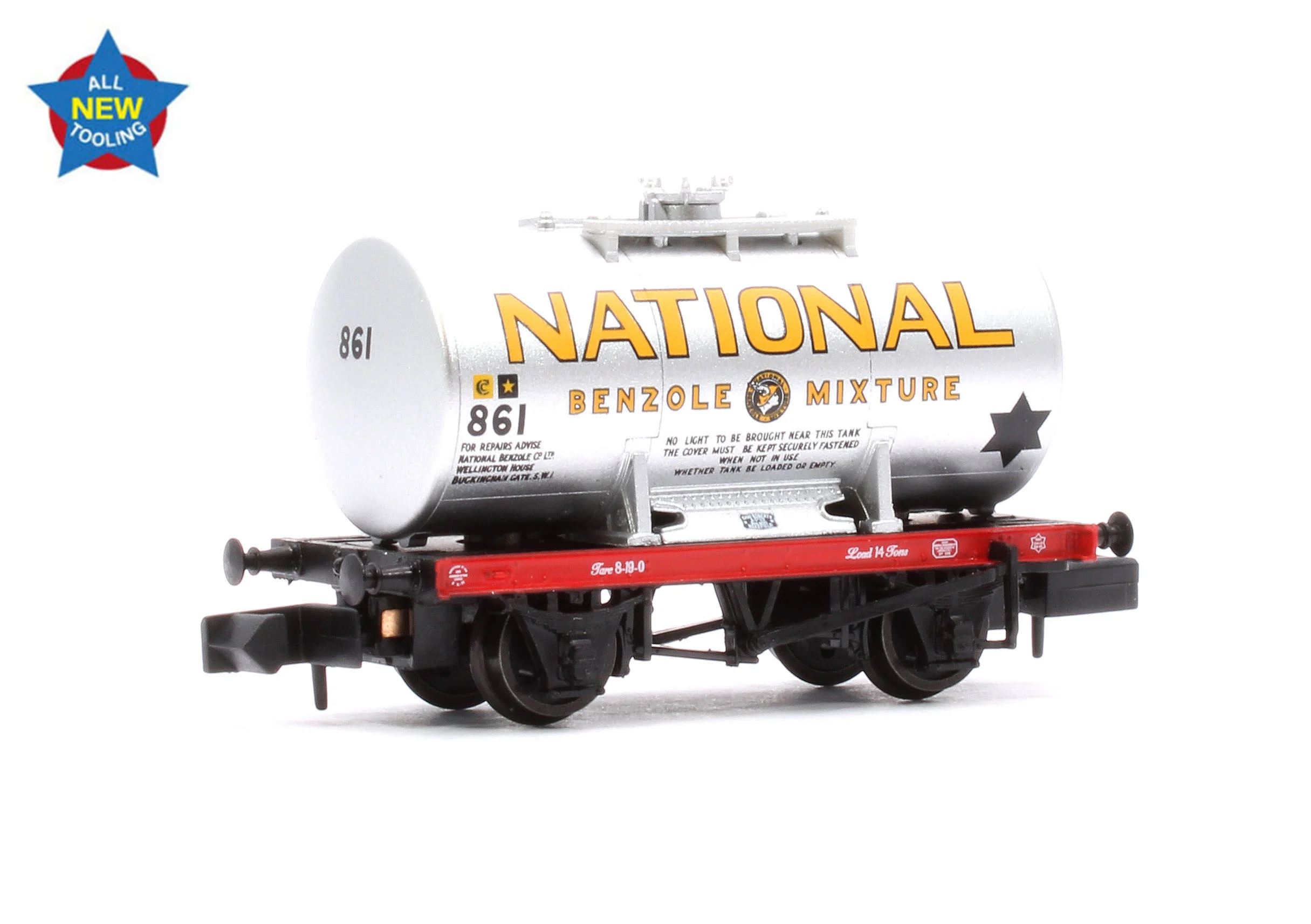 378-002A 14T Anchor-Mounted Tank Wagon 'National Benzole' Silver No. 861