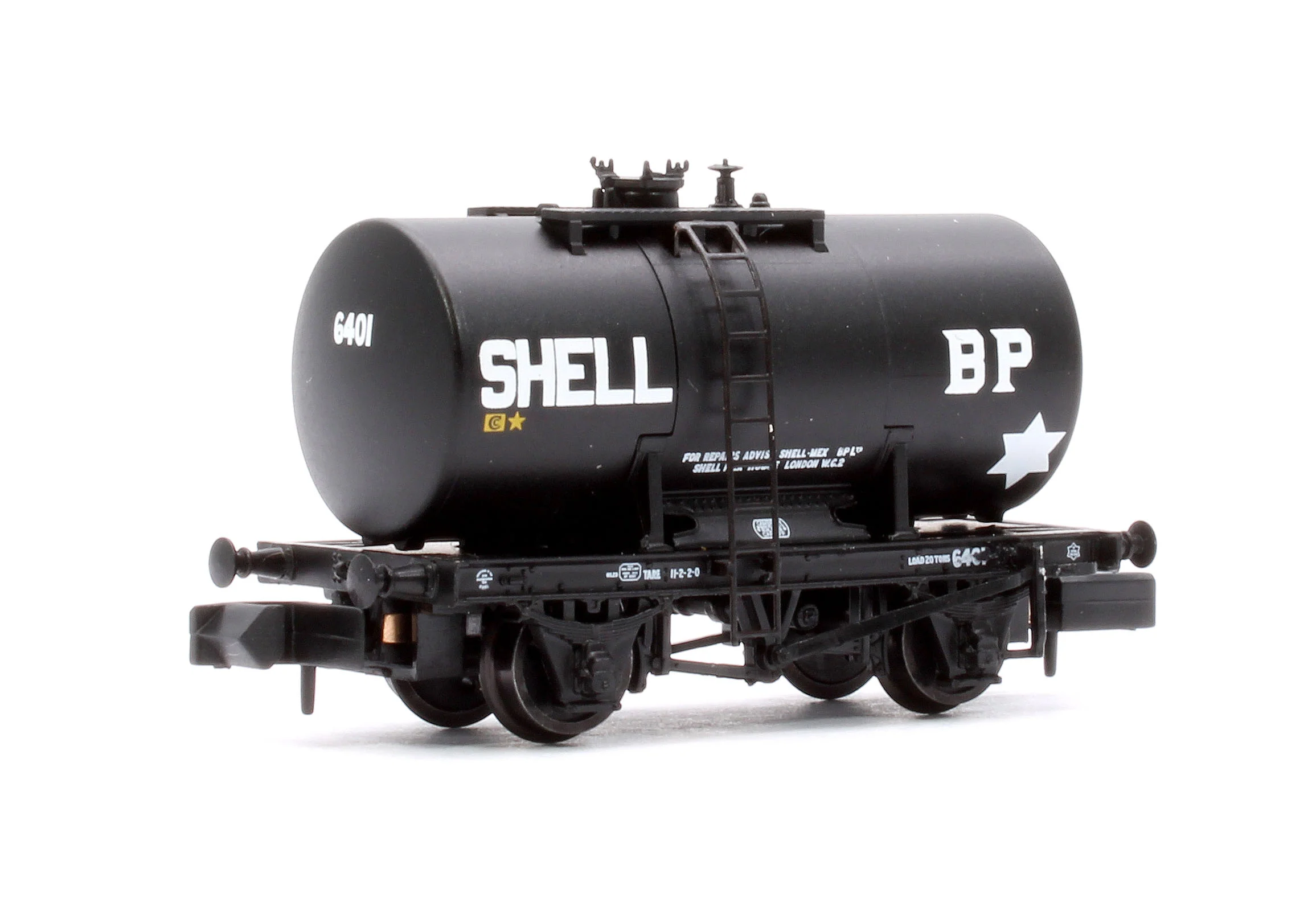378-004 20T Anchor-Mounted Tank Wagon 'Shell/BP' Black No. 6401 - Image 3