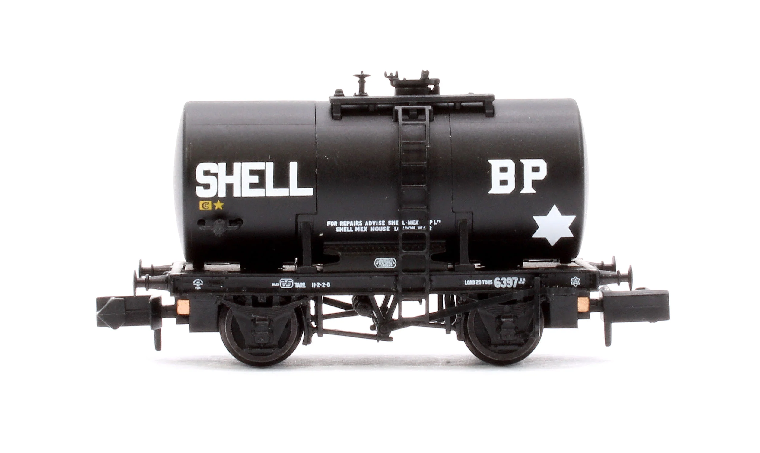 378-004A 20T Anchor-Mounted Tank Wagon 'Shell/BP' Black No. 6397 - Image 2