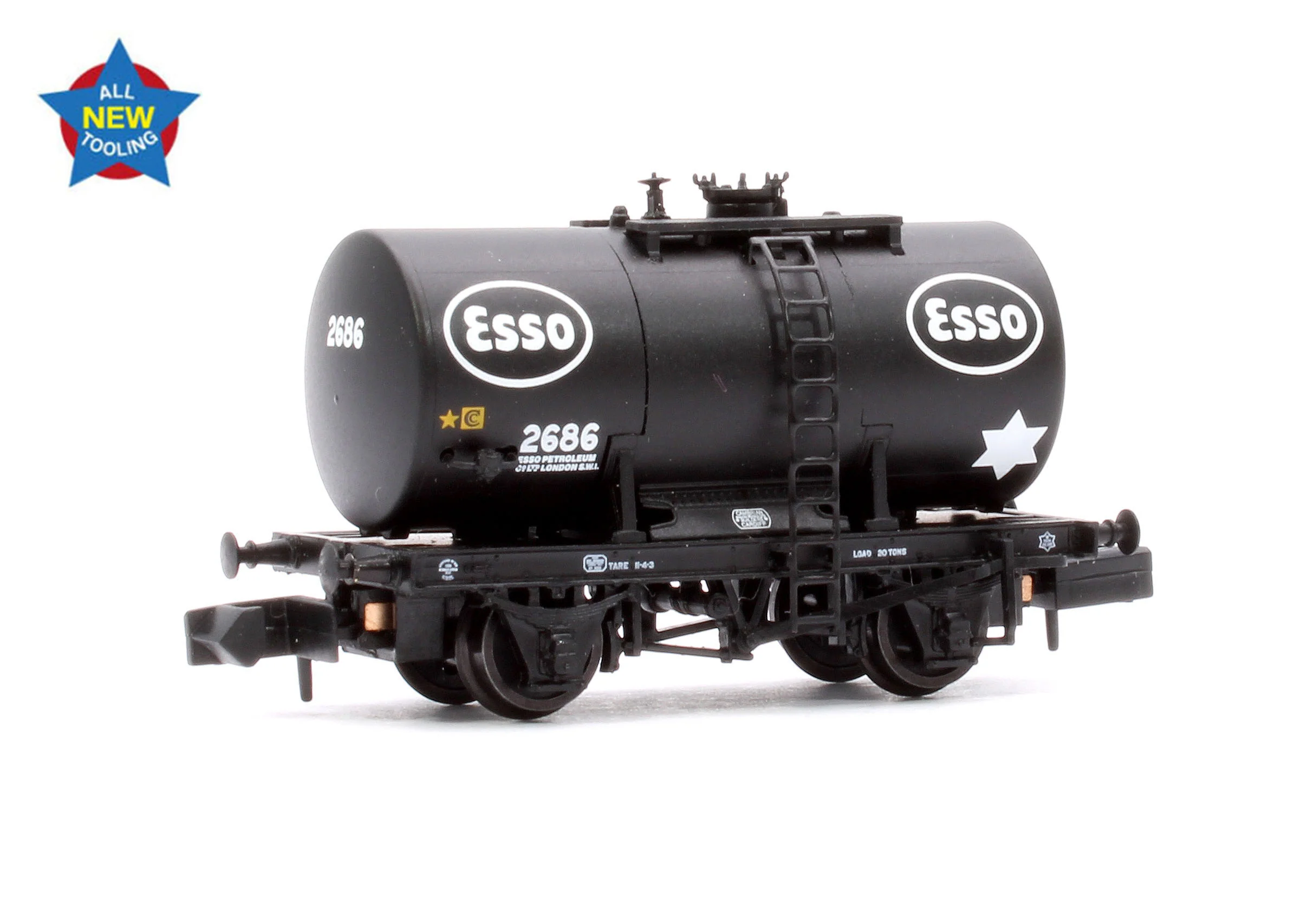 378-005A 20T Anchor-Mounted Tank Wagon 'Esso' Black No. 2686