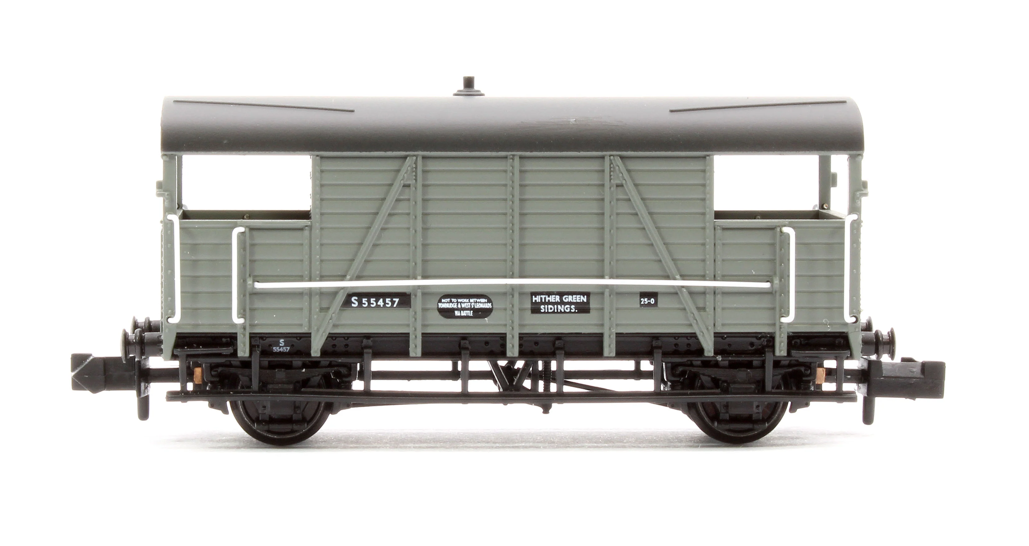 378-027 SE&CR 25T 'Dance Hall' Brake Van BR Grey No.S55457 - Image 2
