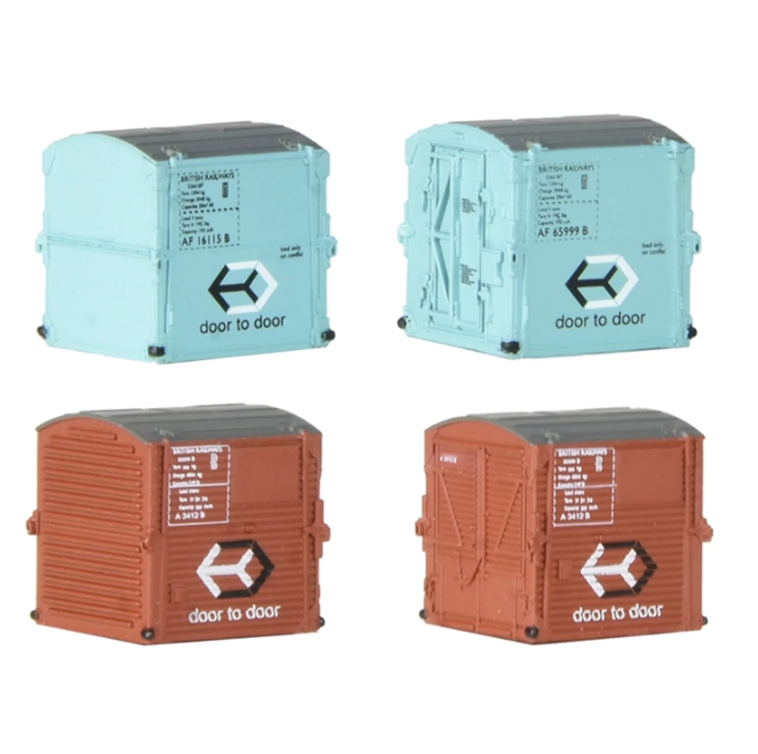 379-392 Type A Containers BR Bauxite (x2) & Type AF Containers BR Light Blue (x2)