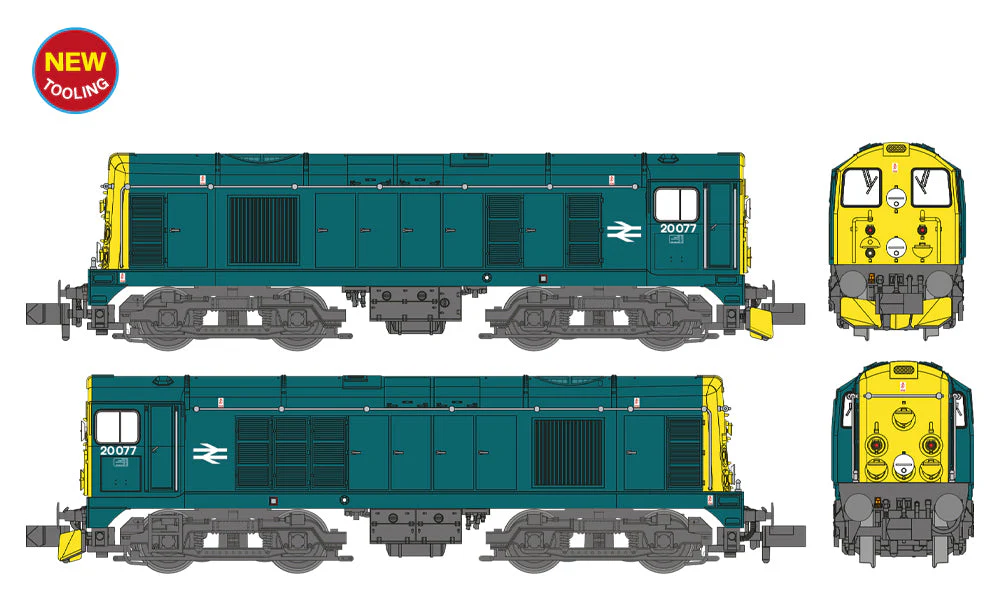 371-032B Class 20/0 Disc Headcode & Tablet Catcher Recess 20077 BR Blue Diesel Locomotive - Image 6