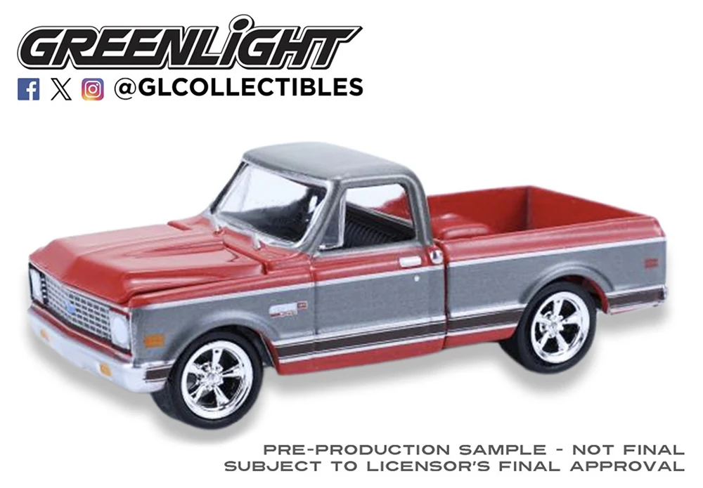 GL30547 Chevy Cheyenne C10 Short Bed 1972 - Ruby Red And Gunmetal Grey