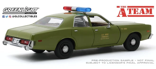 GL84103 The A-Team (1983-87 TV Series) 1977 Plymouth Fury U.S Army - Image 2
