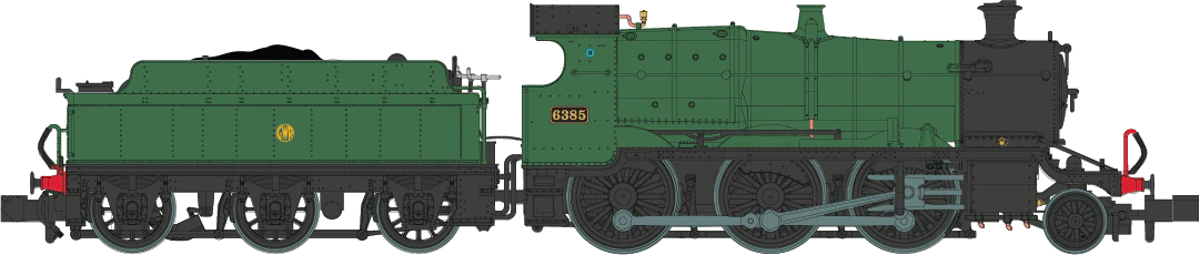 2S-043-002 GWR Churchward Built 63xx 2-6-0 Mogul 6385 Shirt Button Green