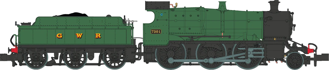 2S-043-003 GWR Churchward Built 63xx 2-6-0 Mogul 7301 'GWR' Green